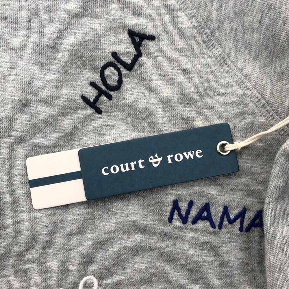 Court & Rowe Gray Embroidered French Terry Top - Picture 5 of 7